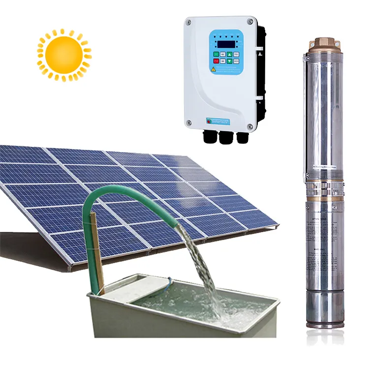 Bomba de agua solar sumergible, 5hp, 10hp, 20hp, para agricultura