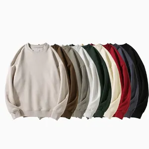 Hochwertige Großhandel Mode Rundhals ausschnitt Übergroßes Sweatshirt Herren Schwergewicht Baumwolle Blank Pullover Sweatshirts