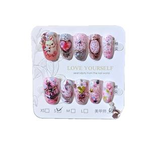 Juego <span class=keywords><strong>de</strong></span> Uñas Postizas <span class=keywords><strong>de</strong></span> Gel Hechas a Mano Sweet <span class=keywords><strong>Fantasy</strong></span>, 10 Piezas, Diseño <span class=keywords><strong>de</strong></span> Conejito, Estilo <span class=keywords><strong>de</strong></span> Cuento <span class=keywords><strong>de</strong></span> Hadas, Venta al Por Mayor - Product Image 5