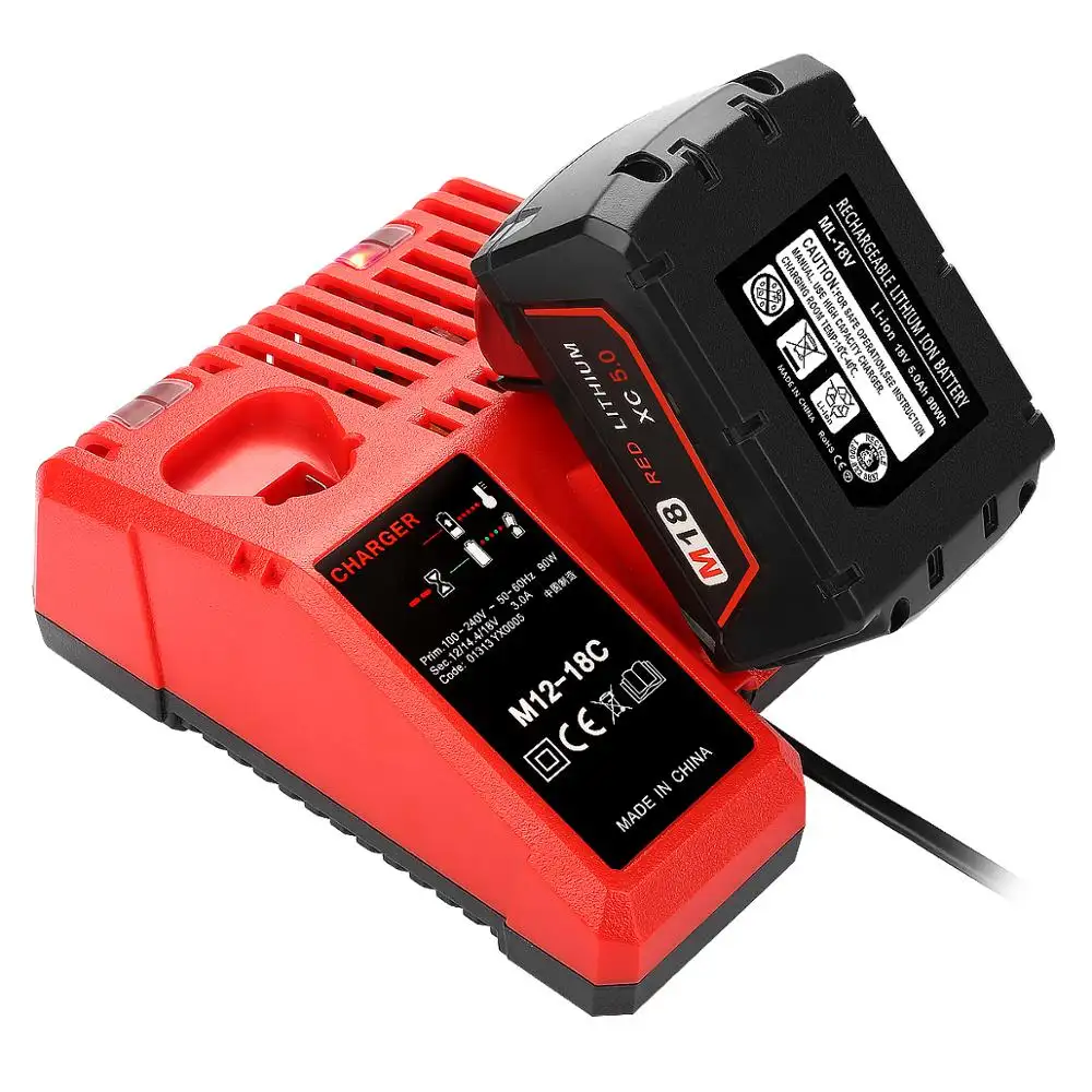 Replacement Li-ion Power Tool Battery Universal Charger For Milwaukee battery M18 M12 12v/18V Charger