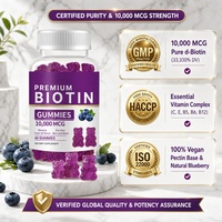 Gummies ODM Biotine 10000mcg saveur Myrtille pour la santé des cheveux, de la peau et des ongles – Vente en gros