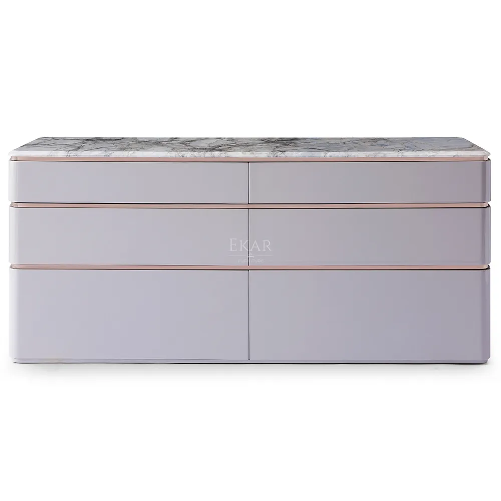 High grade marble panel living room large modern chest of drawers