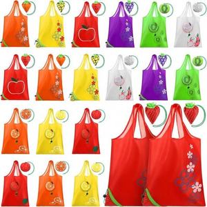 Sacs d'épicerie réutilisables, sacs de courses réutilisables pour fruits, sacs personnalisés à motif fraise - Product Image 1