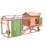 TIANYI Luxe Extérieur Cour Poulailler En Bois Mobile Poulailler Poulailler Nid Roues Métal Maille Pet Carrier Animal