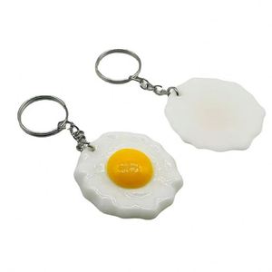 Simulated Fun Double Yolk Egg Heart-Shaped Omelette Toy Food Omelette <b>Keychain</b> Pendant - Product Image 1