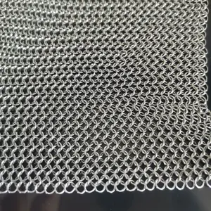 Stainless Steel 316 Chain Mail Wall Curtain Ring Mesh Weld Chain Mail Build Decorative Mesh