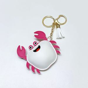 Llavero de cangrejo 3D de dibujos animados, bonito, de cuero PU, colgante para bolso de mujer, accesorio de llavero - Product Image 4
