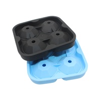 Glaçons en silicone réutilisables de haute qualité, qualité alimentaire, forme de diamant noir, antiadhésifs, pour bar et fêtes