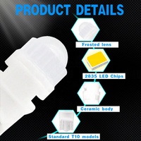 Ampoules LED T10 12V 24V W5W en céramique 2835 3SMD 168 194 pour plaques d'immatriculation, clignotants latéraux, lampes de lecture et ampoules de stationnement auto