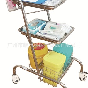 รถเข็นสเตนเลสสตีลสามชั้น Bin Gyu รุ่น SLV C4007 สำหรับใช้ในโรงพยาบาล - Product Image 2