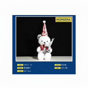 Decorazione di tessuto di lusso di natale 40x13cm cotone perla e plastica alla rinfusa 40 pezzi Per scatola di imballaggio del sacchetto di uso domestico - Product Image 1