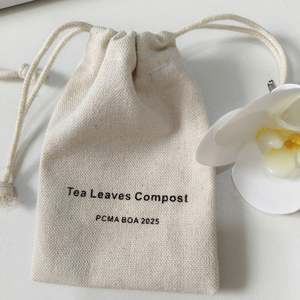 Custom Logo 7*10cm Cotton Linen <b>Drawstring</b> Bags Environmental Cotton Canvas Fabric for <b>Bracelets</b> Watches Rings Dust Pouch - Product Image 2