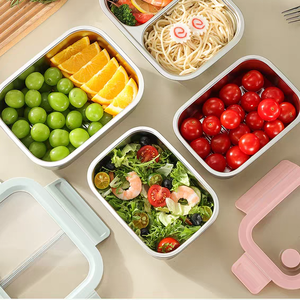 ステンレス製キッチンオーガナイザー食品容器気密漏れ防止積み重ね可能パントリー収納耐久性再利用可能ホームボックス - Product Image 2