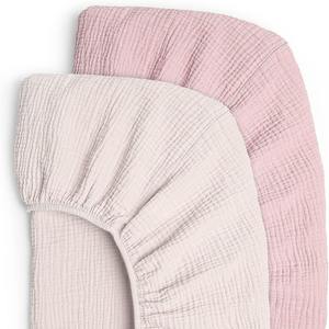 Drap <span class=keywords><strong>de</strong></span> lit <span class=keywords><strong>double</strong></span> couche en <span class=keywords><strong>gaze</strong></span> <span class=keywords><strong>de</strong></span> coton pur 60 fils, housse <span class=keywords><strong>de</strong></span> berceau en mousseline, motif uni, vente chaude, plusieurs couleurs et tailles, amovible - Product Image 2