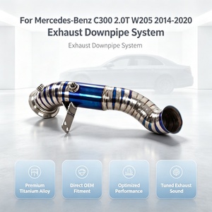 ระบบท่อไอเสียไทเทเนียมอัลลอยด์สำหรับรถแข่ง  แบบท่อลงตรง สำหรับ Mercedes-Benz C300 2.0T W205 ปี 2014-2020 - Product Image 1