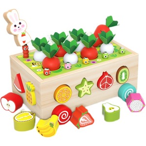 Jeu de société éducatif pour <span class=keywords><strong>enfants</strong></span> jouets ferme radis voiture d'intelligence en bois pour 1-3 ans accumulation assortie 2 cadeaux - Product Image 5