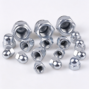 Écrou d'écrou hexagonal bombé GB923 de haute précision en acier au carbone, plaqué zinc, M3-M24, fixation métrique, vente en gros d'usine - Product Image 1