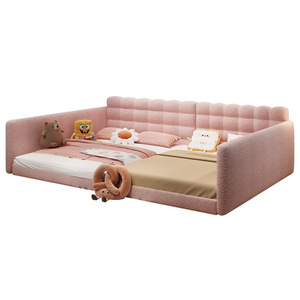 Ensemble de lit de chambre moderne en <span class=keywords><strong>tissu</strong></span> avec cadre en bois rembourré Tatami, idéal pour la famille, grand lit pour chambre principale, ne gêne pas les autres. - Product Image 5
