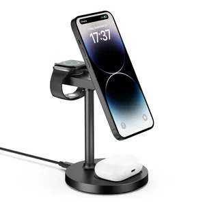 High quality 3 in 1 magnetic wireless charger for Iphone for Airpods for Iwatch with divisable function
