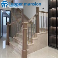 Rampe d'escalier moderne simple en aluminium à fixation au sol pour grenier, couloir, intérieur, style luxe léger, pour duplex, auto-décoration