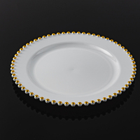 Assiettes en plastique jetables dorées à succès, épaisses, 40,5 cm, économiques, pour mariage, fête, cadeaux d'affaires, vente en gros, bureau