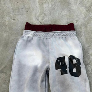 Calças de Moletom Masculinas Personalizadas, Estilo Baggy, Lavagem Ácida, Perna Larga, Cintura Dupla, Casual - Product Image 3