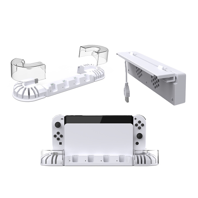 3 in 1 for Nintendo Switch Charging Stand for Joy-con Cooling Fan for Switch & OLED Accessories Storage for NS Game Card