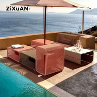 Outdoor Sofa Innenhof Villa Balkon Rattan Stuhl Tee tisch Möbel Kombination Open-Air-Garten Wasserdichter Sonnenschutz Rattan