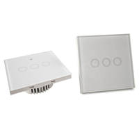 Norme européenne 10A 240V 86mm 2 Gang Touch Panel Power Light Smart Wifi Switch Façade Panel Sans touches de fonction