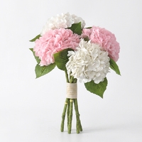 Fleur d'hortensia artificielle au toucher naturel, tige unique, arrangement floral artificiel, décoration en pétales de soie pour mariage et décoration intérieure