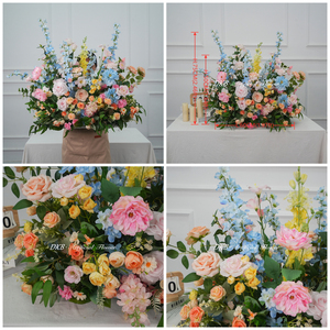 Arreglo de Ramo de Flores Silvestres Vibrantes y Coloridas, Camino de Flores Artificiales para Decoración de Bodas, Carrito de Postres - Product Image 3