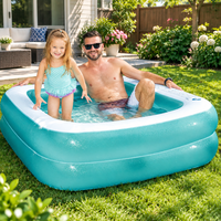 Piscine gonflable carrée en PVC épais pour enfants, légère et portable, baignoire pour bébé, piscine