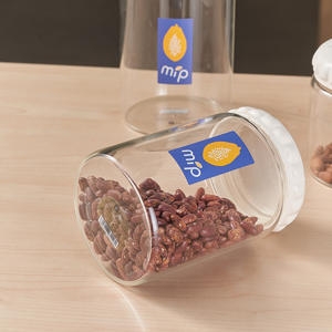 Frasco de vidrio pequeño Mip, cilíndrico, de 300 ml, hermético, de calidad alimentaria, para almacenar refrigerios, granos y uso doméstico. - Product Image 4