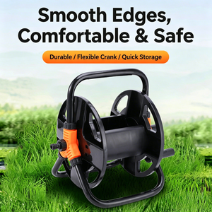 Carro de plástico para manguera de jardín con carrete de 20m, soporte de almacenamiento para manguera, juego de carrete para manguera de riego, lavado de coches y jardín - Product Image 3