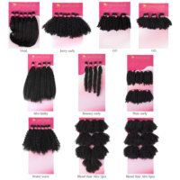 ANNA Lot de Cheveux Bouclés Semi-Naturels Pixie Super Double Drawn, Mélange Doux, Paquets de Cheveux Bouclés Semi-Naturels en Gros