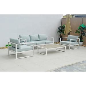 Juego de Sofás de Aluminio de Diseño Contemporáneo Simple para Hotel, <span class=keywords><strong>Villa</strong></span>, Apartamento, Uso en Patio Exterior y Jardín con Cojín de Asiento - Product Image 6