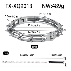 Collier BDSM en acier inoxydable FX-XQ9013 avec mécanisme de verrouillage un jouet sensuel adapté aux amateurs de jeux de rôle et de BDSM - Product Image 6