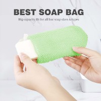 Sac de savon en nylon éponge maille africaine personnalisé sac de savon exfoliant pour gommage de douche pochette économiseur de savon exfoliant sac à récurer pour le corps