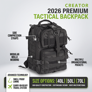 OEM Custom 20L <b>30L</b> 40L 50L 70L Tactical Backpack Outdoor Rucksack Carry On Waterproof Multifunction Outdoor Backpack for Men - Product Image 1