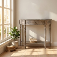 Table console en bois massif de style français moderne, miroir, faite à la main, en forme de diamant, pour salle à manger, salon, chambre à coucher, hôtel