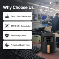 Friteuse à air polyvalente noire 8L, une seule machine pour frire, cuire au four et rôtir avec des résultats croustillants et un panneau tactile, pour une utilisation sur le comptoir de cuisine