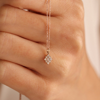 Collier minimaliste en Zircon cubique, petit collier en argent