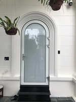 Ventana abatible arqueada de aluminio a prueba de huracanes de Superhouse China Factory Manufacture