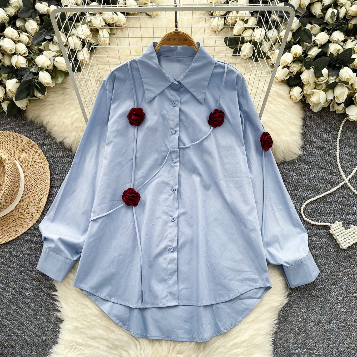 Wholesale 3D Flower Blouses - Elegant Women's Fashion