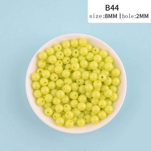 Cuentas de Plástico ABS Rosa Intenso Estilo Barbiecore, Cuentas Redondas de Plástico para Hacer Joyería, Suministros para Decorar Bolígrafos - Product Image 2