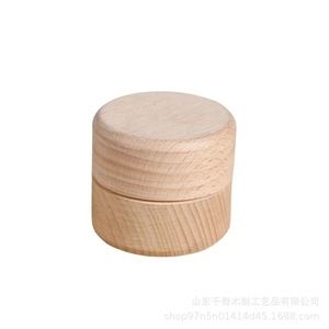 Boîte à bijoux ronde en bois de hêtre massif, emballage cadeau pour mariage ou fiançailles - Product Image 5