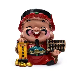 Boneco de resina de deus da riqueza, estatueta chinesa de deus da riqueza para venda