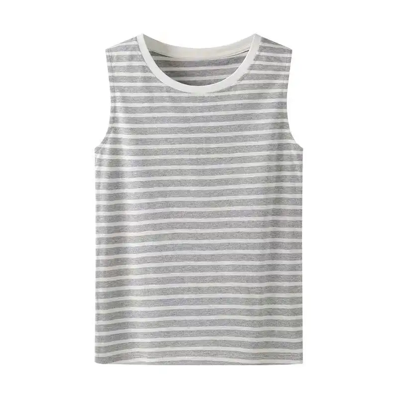 Men s Tank Tops New Arrival New Style Fashion Street Wear Sleeveless Tank Tops Custom Logo Vest for Men Striped 100 cotton