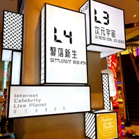 Boîte lumineuse décorative rectangulaire en acrylique à LED double face pour publicité extérieure, utilisation en bar et en magasin