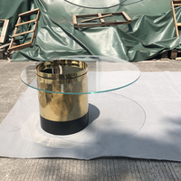 Ensemble de meubles de salon modernes 1024-1 pour usage domestique avec table basse et tables d'appoint en métal, verre trempé, certifié ISO9001